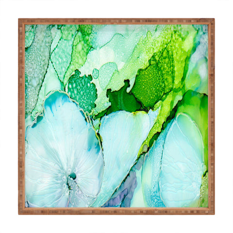 Rosie Brown Blue Petals Square Tray