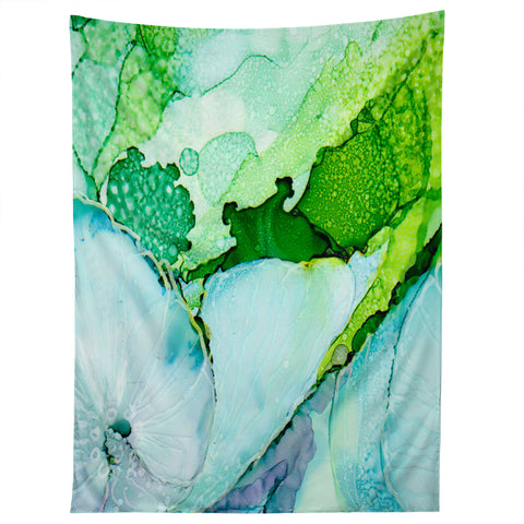 Rosie Brown Blue Petals Tapestry
