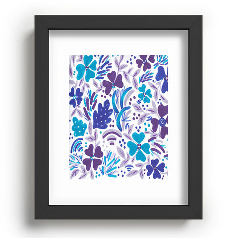 Rosie Brown Blue Spring Floral Recessed Framing Rectangle