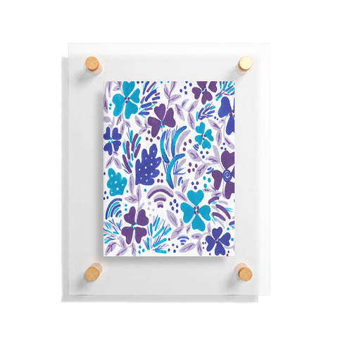 Rosie Brown Blue Spring Floral Floating Acrylic Print