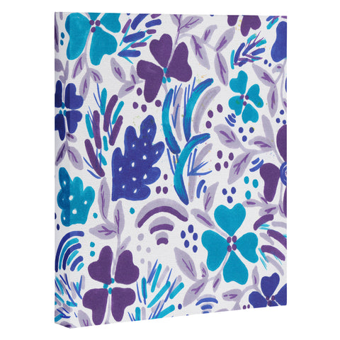 Rosie Brown Blue Spring Floral Art Canvas