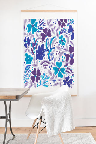 Rosie Brown Blue Spring Floral Art Print And Hanger