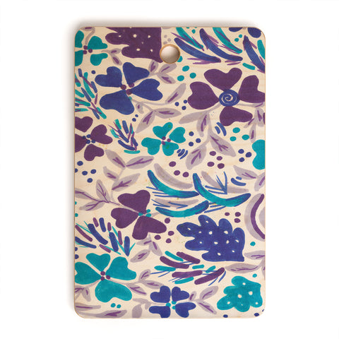 Rosie Brown Blue Spring Floral Cutting Board Rectangle