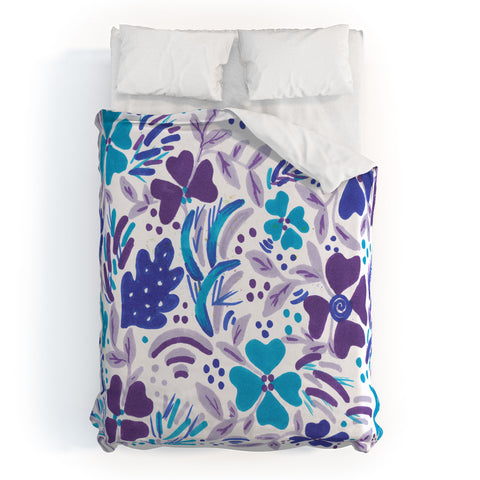 Rosie Brown Blue Spring Floral Duvet Cover