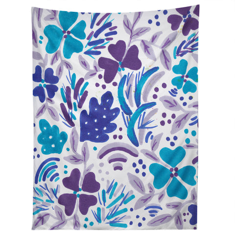 Rosie Brown Blue Spring Floral Tapestry