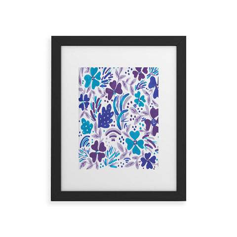 Rosie Brown Blue Spring Floral Framed Art Print