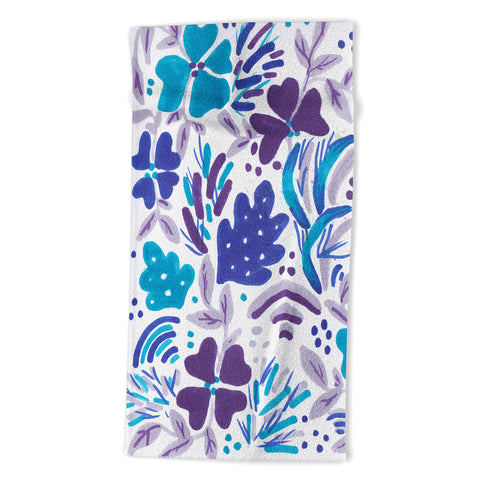 Rosie Brown Blue Spring Floral Beach Towel