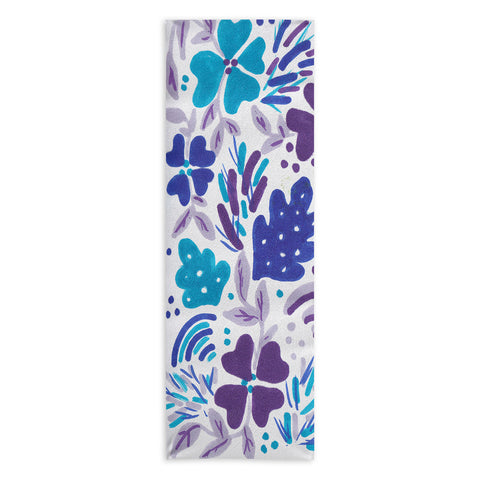 Rosie Brown Blue Spring Floral Yoga Towel
