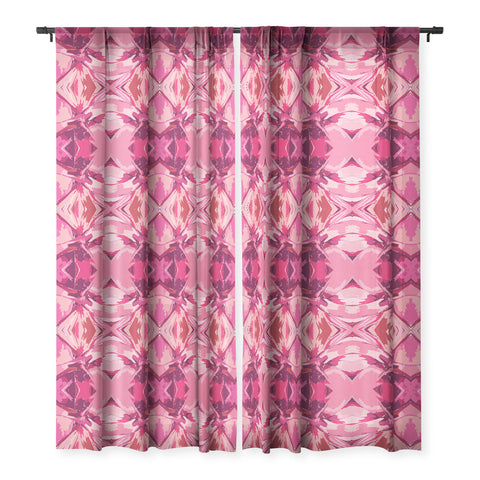 Rosie Brown Blushing Bromeliad Sheer Window Curtain