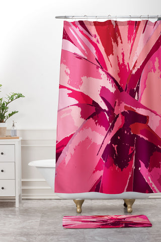 Rosie Brown Blushing Bromeliad Shower Curtain And Mat