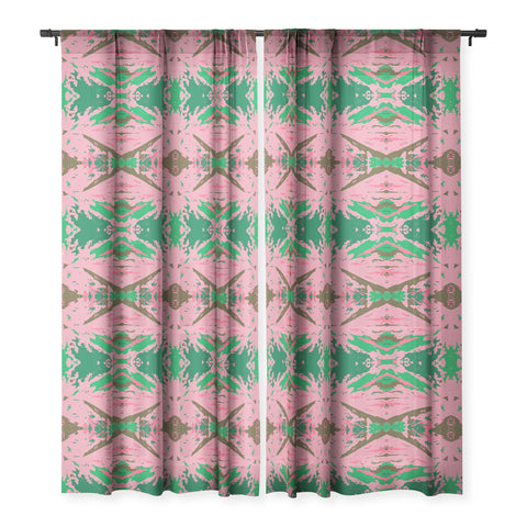 Rosie Brown Caladium Sheer Window Curtain