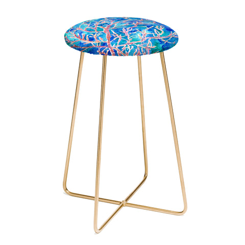 Rosie Brown Coral Fan Counter Stool