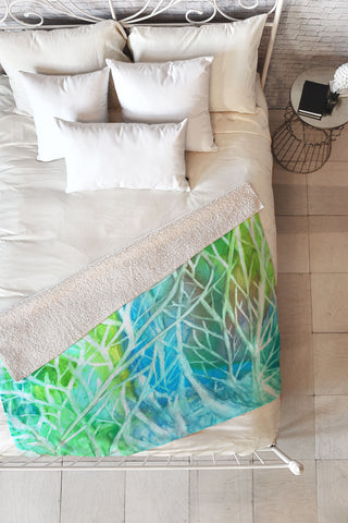 Rosie Brown Coral View Fleece Throw Blanket