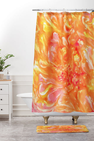 Rosie Brown Falling Petals Shower Curtain And Mat