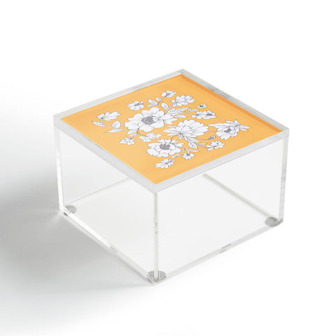Rosie Brown Floral Orange Acrylic Box