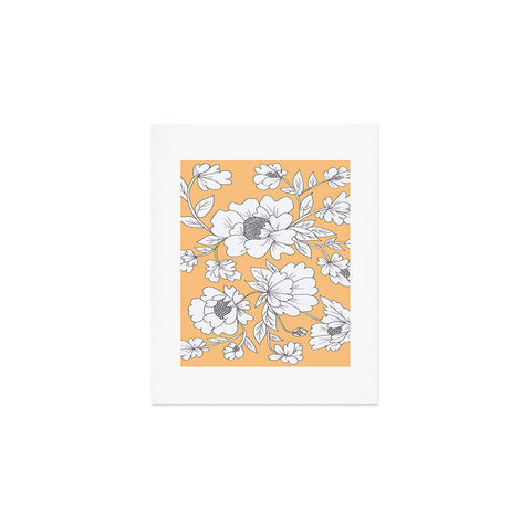 Rosie Brown Floral Orange Art Print