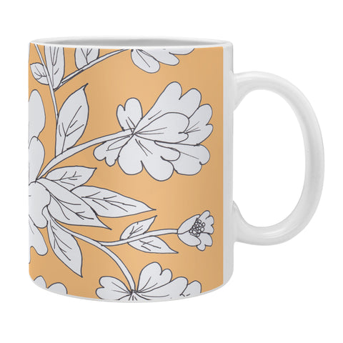 Rosie Brown Floral Orange Coffee Mug