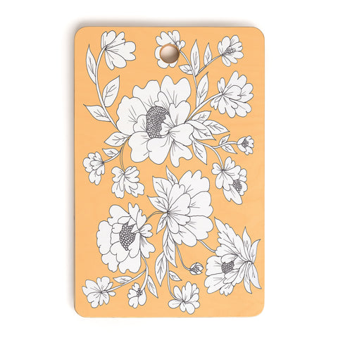 Rosie Brown Floral Orange Cutting Board Rectangle