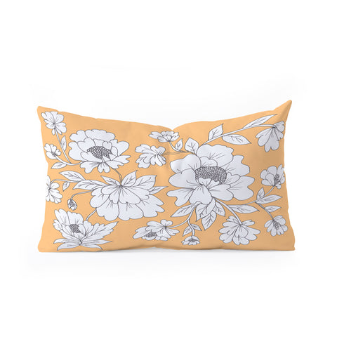 Rosie Brown Floral Orange Oblong Throw Pillow