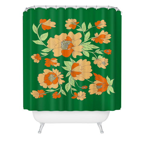 Rosie Brown Floral Shower Curtain