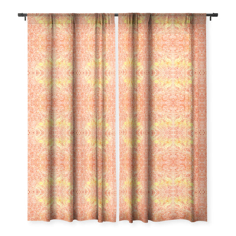 Rosie Brown Florida Orange Sheer Window Curtain