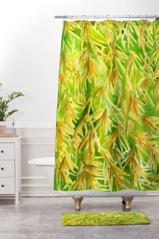 Rosie Brown Fronds Shower Curtain And Mat