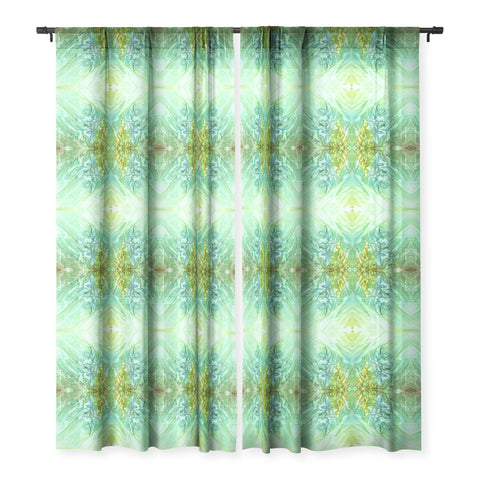 Rosie Brown Green Coral Sheer Window Curtain