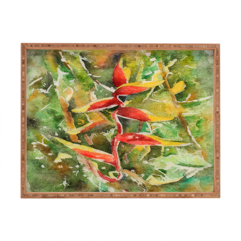 Rosie Brown Heliconia Rectangular Tray