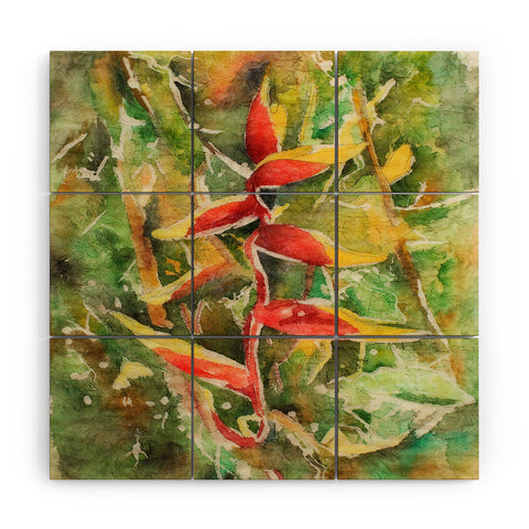 Rosie Brown Heliconia Wood Wall Mural