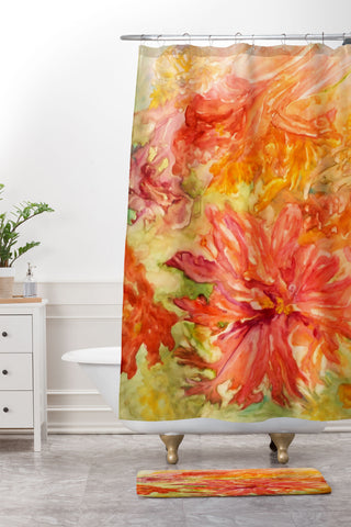 Rosie Brown Hello Hibiscus Shower Curtain And Mat
