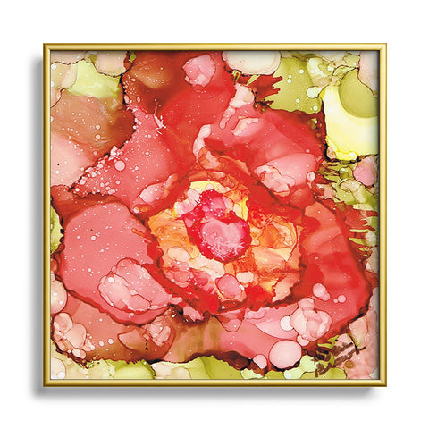 Rosie Brown Kiss From A Rose Square Metal Framed Art Print