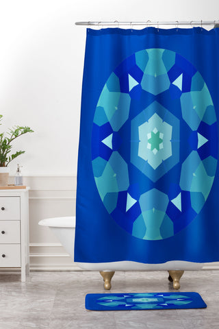Rosie Brown Lady Blue Shower Curtain And Mat