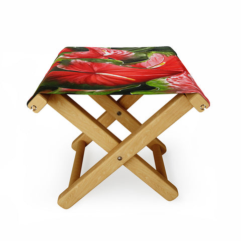 Rosie Brown Lady In Red Folding Stool