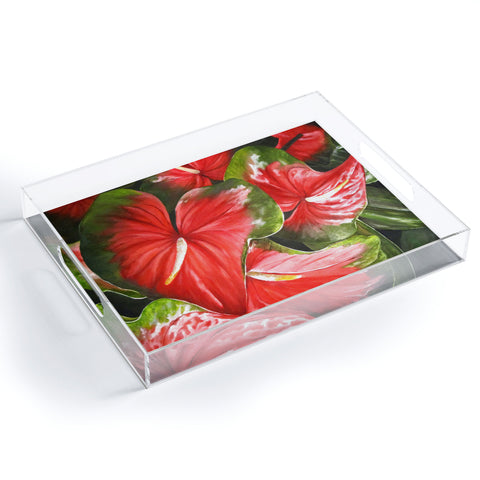 Rosie Brown Lady In Red Acrylic Tray