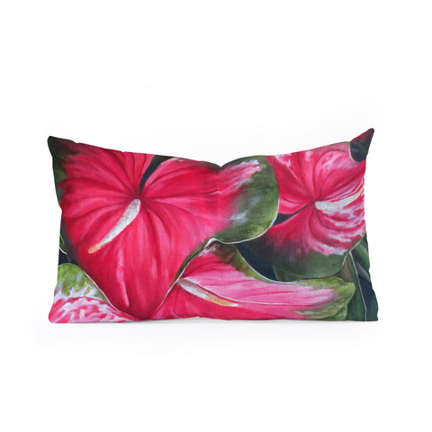 Rosie Brown Lady In Red Oblong Throw Pillow