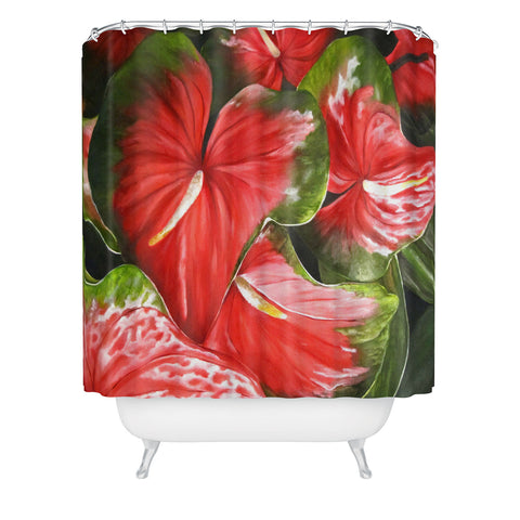 Rosie Brown Lady In Red Shower Curtain