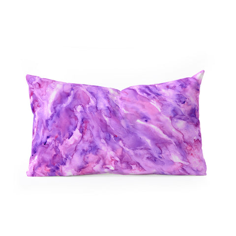 Rosie Brown Magenta Marble Oblong Throw Pillow