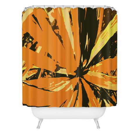 Rosie Brown Orange Bromeliad Shower Curtain