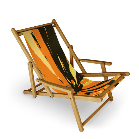 Rosie Brown Orange Bromeliad Sling Chair