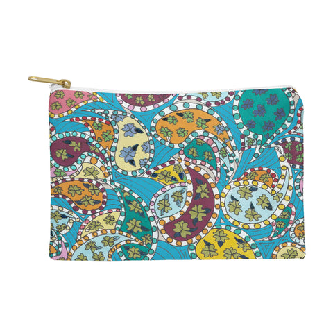 Rosie Brown Painted Paisley Blue Pouch