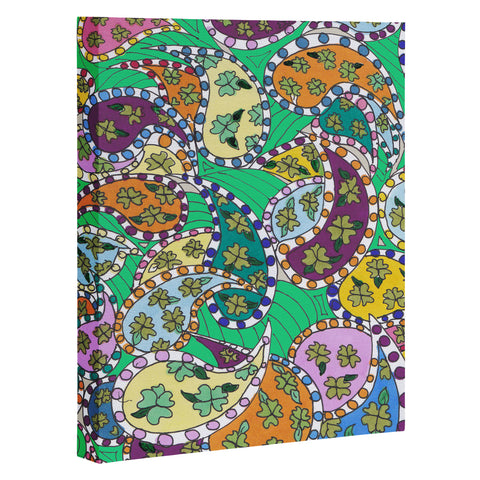 Rosie Brown Painted Paisley Green Art Canvas