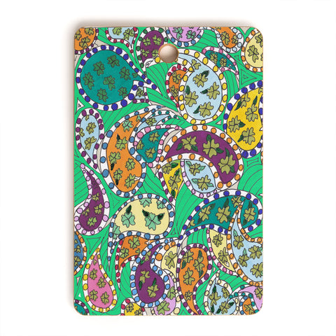 Rosie Brown Painted Paisley Green Cutting Board Rectangle