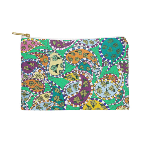Rosie Brown Painted Paisley Green Pouch