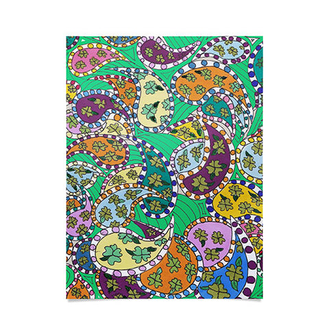 Rosie Brown Painted Paisley Green Poster