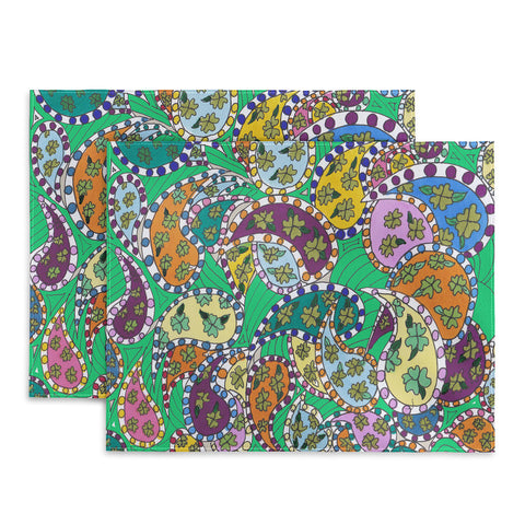 Rosie Brown Painted Paisley Green Placemat