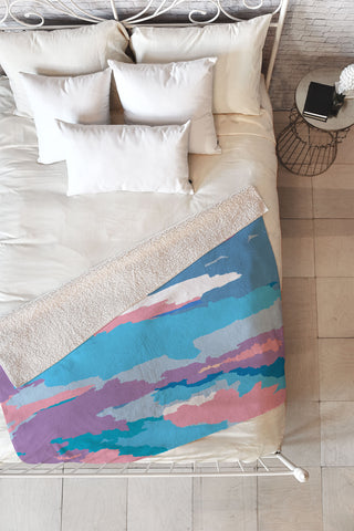 Rosie Brown Painted Sky Fleece Throw Blanket