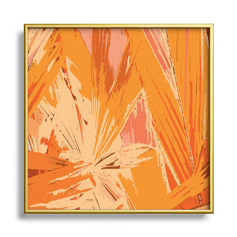 Rosie Brown Palm Explosion Square Metal Framed Art Print