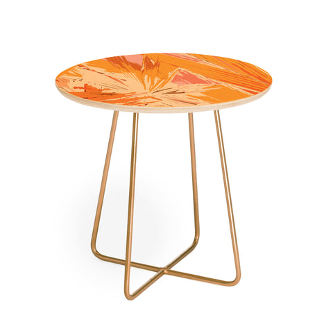 Rosie Brown Palm Explosion Round Side Table