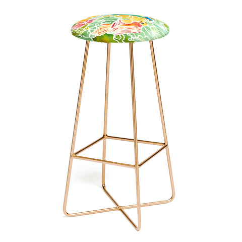 Rosie Brown Parakeets Stain Glass Bar Stool