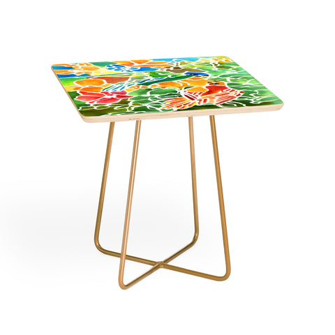 Rosie Brown Parakeets Stain Glass Side Table